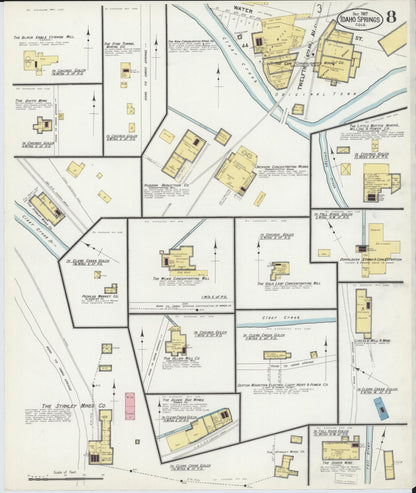 Sanborn Fire Insurance Map from Idaho Springs, Clear Creek County, Colorado (1907), Sheet #0008 - Complete Map Set gallery image, historic Sanborn map, vintage wall art, Idaho Idaho
