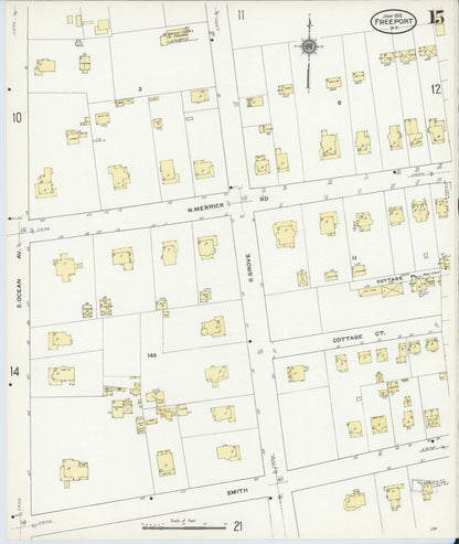 Sanborn Fire Insurance Map from Freeport, Nassau County, New York (1910), Sheet #0015 - Complete Map Set gallery image, historic Sanborn map, vintage wall art, New York New York
