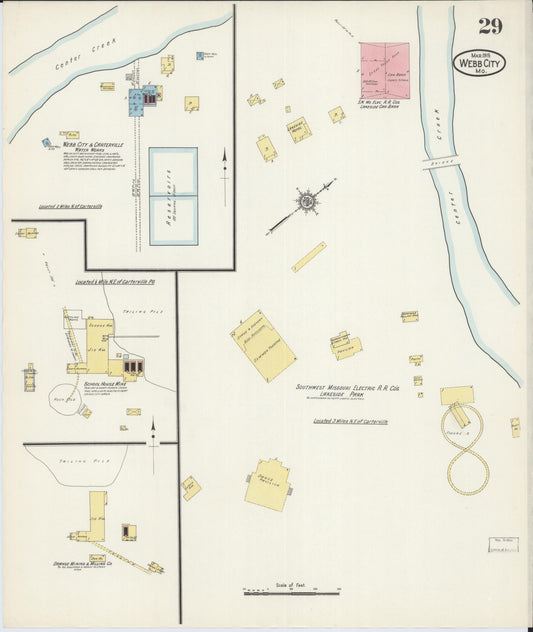 Sanborn Fire Insurance Map from Webb City, Jasper County, Missouri (1915), Sheet #0029 - Historic Sanborn Fire Insurance Map Print, vintage old map wall art, antique decor, genealogy gift, Missouri Missouri map