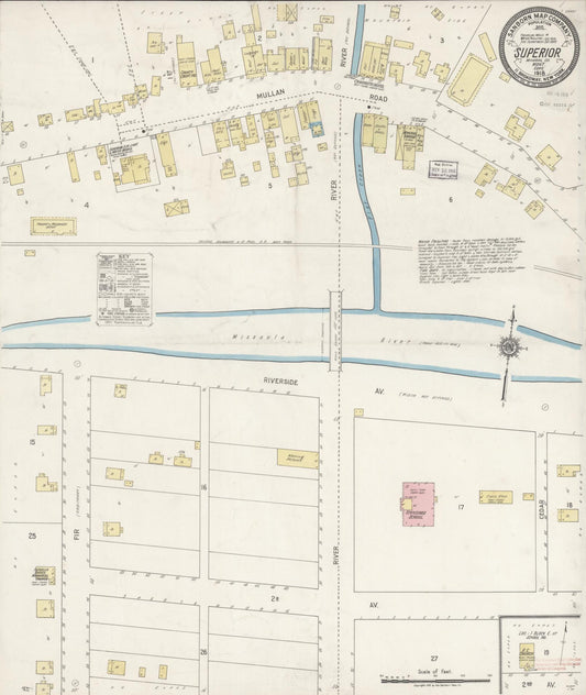 Sanborn Fire Insurance Map from Superior, Mineral County, Montana (1918), Sheet #0001 - Historic Sanborn Fire Insurance Map Print, vintage old map wall art, antique decor, genealogy gift, Montana Montana map