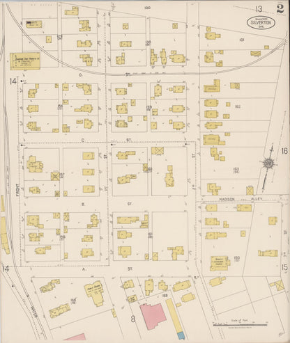 Sanborn Fire Insurance Map from Silverton, Marion County, Oregon (1922), Sheet #0002 - Complete Map Set gallery image, historic Sanborn map, vintage wall art, Oregon Oregon