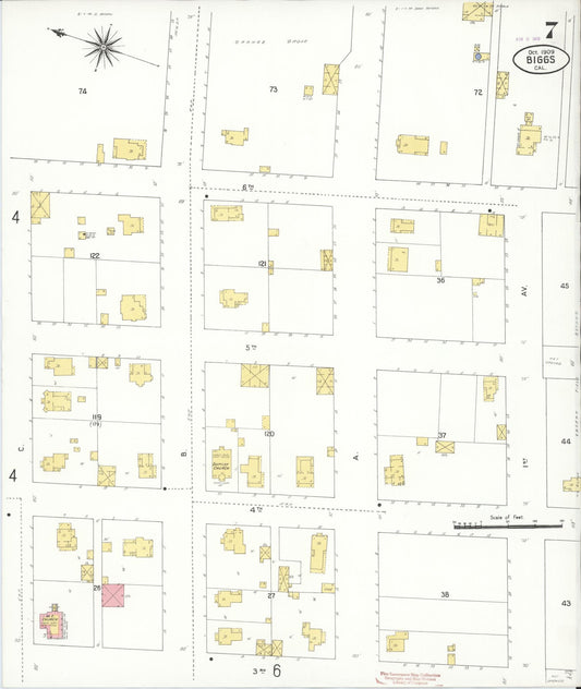 Sanborn Fire Insurance Map from Biggs, Butte County, California (1909), Sheet #0007 - Historic Sanborn Fire Insurance Map Print, vintage old map wall art, antique decor, genealogy gift, California California map