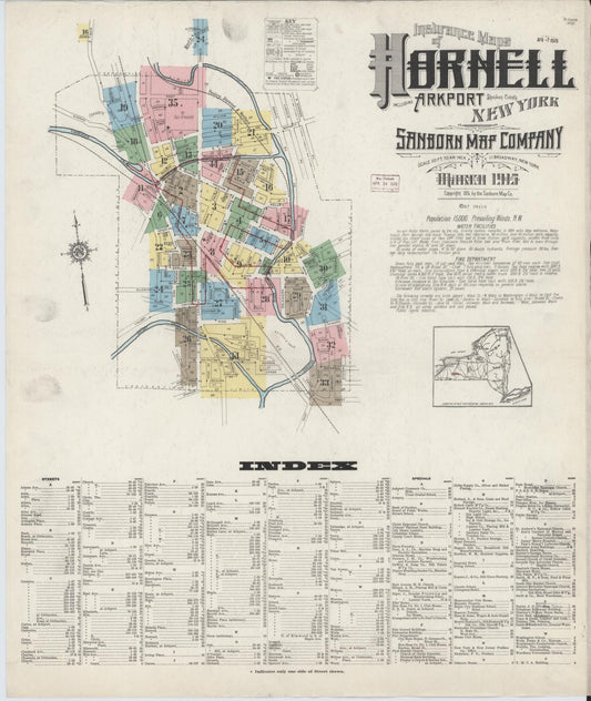 Sanborn Fire Insurance Map from Hornell, Steuben County, New York. (1915) – Historic Sanborn Fire Insurance Map Print