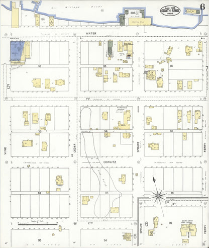 Sanborn Fire Insurance Map from South Bend, Pacific County, Washington (1909), Sheet #0006 - Complete Map Set gallery image, historic Sanborn map, vintage wall art, Washington Washington