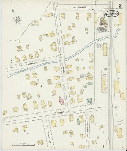 Sanborn Fire Insurance Map from Bainbridge, Chenango County, New York (1897), Sheet #0003 - Complete Map Set gallery image, historic Sanborn map, vintage wall art, New York New York