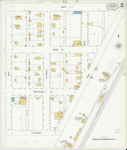 Sanborn Fire Insurance Map from Renfrow, Grant County, Oklahoma (1905), Sheet #0002 - Complete Map Set gallery image, historic Sanborn map, vintage wall art, Oklahoma Oklahoma