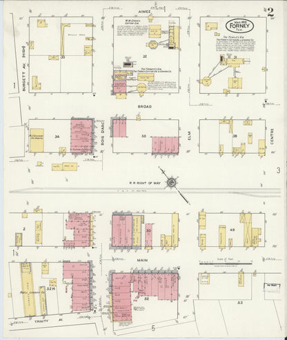 Sanborn Fire Insurance Map from Forney, Kaufman County, Texas (1919), Sheet #0002 - Complete Map Set gallery image, historic Sanborn map, vintage wall art, Texas Texas