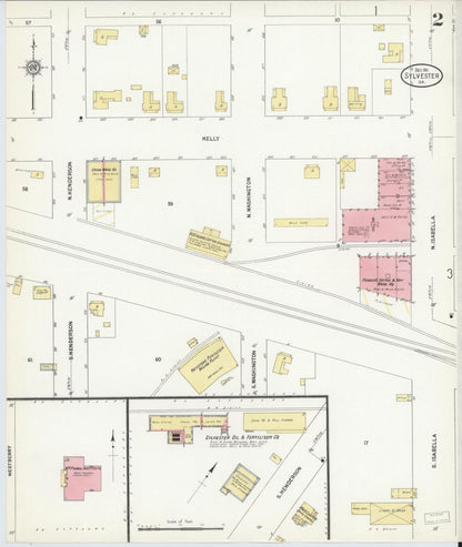 Sanborn Fire Insurance Map from Sylvester, Worth County, Georgia (1911), Sheet #0002 - Complete Map Set gallery image, historic Sanborn map, vintage wall art, Georgia Georgia