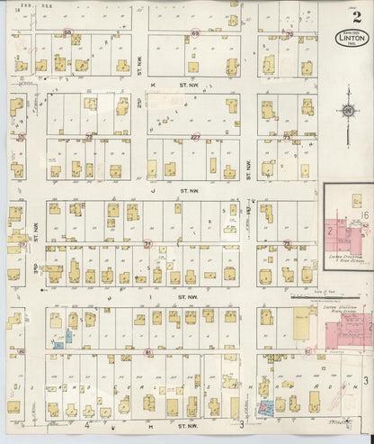 Sanborn Fire Insurance Map from Linton, Greene County, Indiana (1948), Sheet #0002 - Historic Sanborn Fire Insurance Map Print, vintage old map wall art, antique decor, genealogy gift, Indiana Indiana map