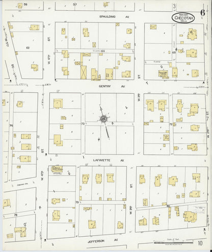 Sanborn Fire Insurance Map from Checotah, McIntosch County, Oklahoma (1920), Sheet #0006 - Complete Map Set gallery image, historic Sanborn map, vintage wall art, Oklahoma Oklahoma