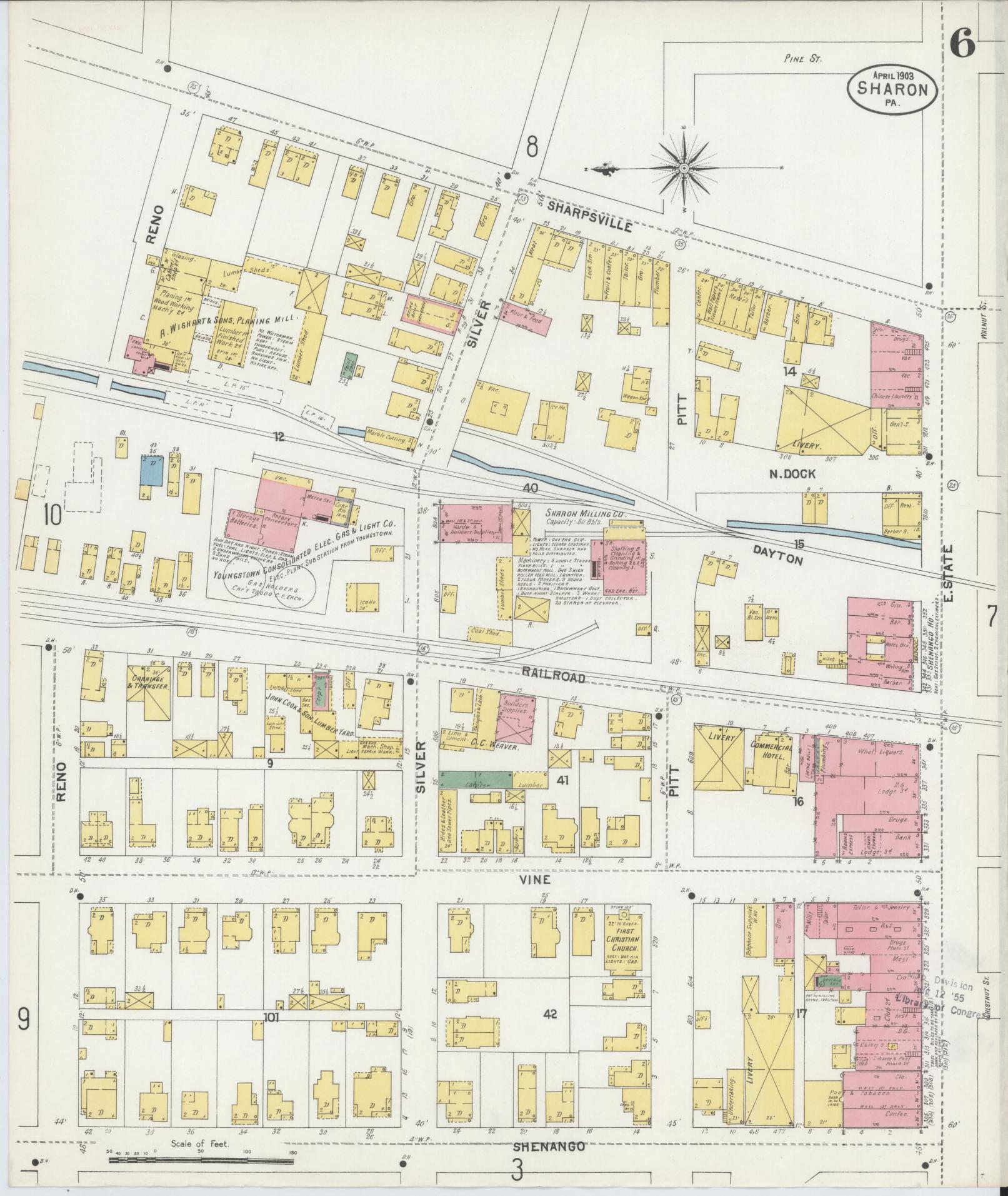 Sanborn Fire Insurance Map from Sharon, Mercer County, Pennsylvania. (1903), Sheet 6 – Historic Sanborn Fire Insurance Map Print