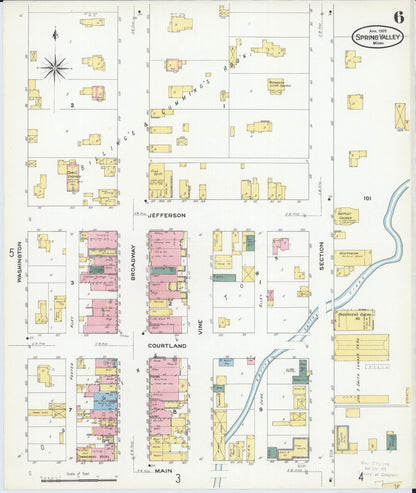 Sanborn Fire Insurance Map from Spring Valley, Fillmore County, Minnesota (1909), Sheet #0006 - Complete Map Set gallery image, historic Sanborn map, vintage wall art, Minnesota Minnesota