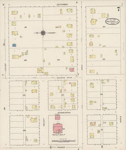 Sanborn Fire Insurance Map from Waterville, Douglas County, Washington (1922), Sheet #0007 - Complete Map Set gallery image, historic Sanborn map, vintage wall art, Washington Washington