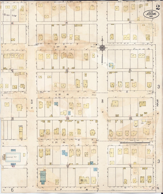 Sanborn Fire Insurance Map from Jerome, Jerome County, Idaho (1949), Sheet #0002 - Historic Sanborn Fire Insurance Map Print, vintage old map wall art, antique decor, genealogy gift, Idaho Idaho map