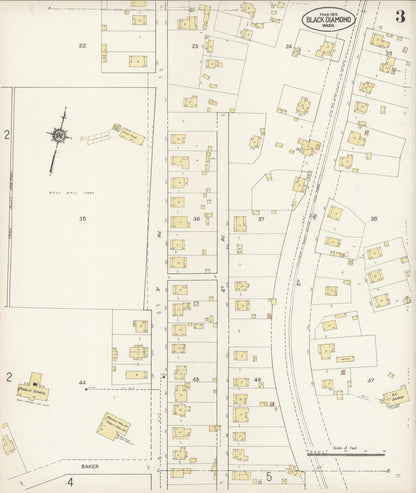 Sanborn Fire Insurance Map from Black Diamond, King County, Washington (1912), Sheet #0003 - Complete Map Set gallery image, historic Sanborn map, vintage wall art, Washington Washington