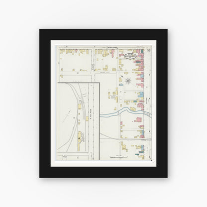 Old map wall art mockup — black gallery frame with white mat — Sanborn Fire Insurance Map from Shippensburg, Cumberland And Franklin Counties, Pennsylvania (1894), Sheet #0004