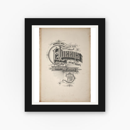 Old map wall art mockup — black gallery frame with white mat — Sanborn Fire Insurance Map from Queens, Queens County, New York (1911), Sheet #0001