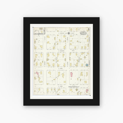 Old map wall art mockup — black gallery frame with white mat — Sanborn Fire Insurance Map from Griggsville, Pike County, Illinois (1913), Sheet #0005