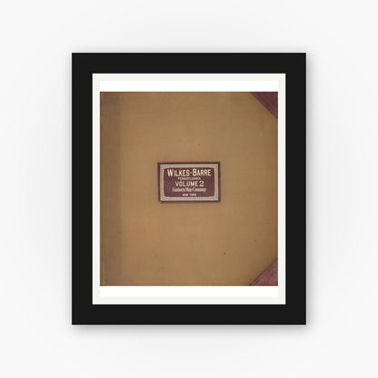 Old map wall art mockup — black gallery frame with white mat — Sanborn Fire Insurance Map from Wilkes Barre, Luzerne County, Pennsylvania (1950), Sheet #0001