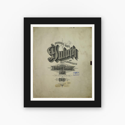 Old map wall art mockup — black gallery frame with white mat — Sanborn Fire Insurance Map from Duluth, Saint Louis County, Minnesota (1950), Sheet #0001