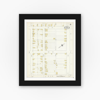 Old map wall art mockup — black gallery frame with white mat — Sanborn Fire Insurance Map from Northumberland, Northumberland County, Pennsylvania (1913), Sheet #0006