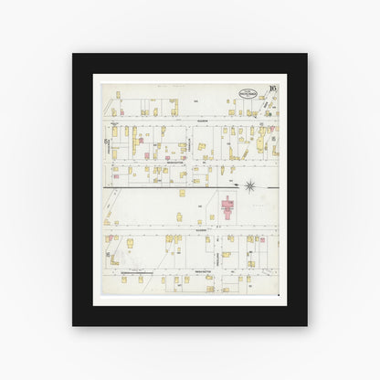Old map wall art mockup — black gallery frame with white mat — Sanborn Fire Insurance Map from Hackensack, Bergen County, New Jersey (1902), Sheet #0016