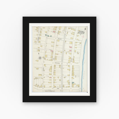 Old map wall art mockup — black gallery frame with white mat — Sanborn Fire Insurance Map from Duncannon, Perry County, Pennsylvania (1894), Sheet #0004