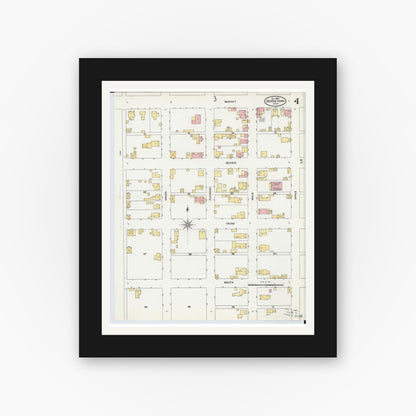 Old map wall art mockup — black gallery frame with white mat — Sanborn Fire Insurance Map from Georgetown, Brown County, Ohio (1904), Sheet #0004