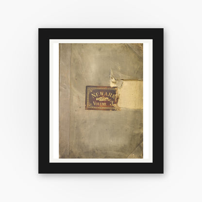 Old map wall art mockup — black gallery frame with white mat — Sanborn Fire Insurance Map from Newark, Essex County, New Jersey (1930), Sheet #0001