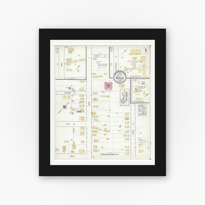 Old map wall art mockup — black gallery frame with white mat — Sanborn Fire Insurance Map from Berlin, Camden County, New Jersey (1917) - Complete Map Set