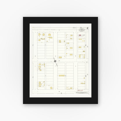 Old map wall art mockup — black gallery frame with white mat — Sanborn Fire Insurance Map from Coronado, San Diego County, California (1921), Sheet #0004