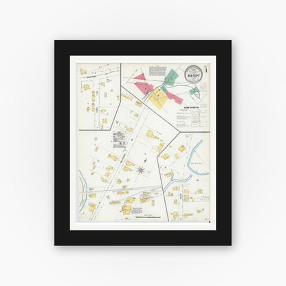 Old map wall art mockup — black gallery frame with white mat — Sanborn Fire Insurance Map from New Egypt, Ocean County, New Jersey (1905) - Complete Map Set
