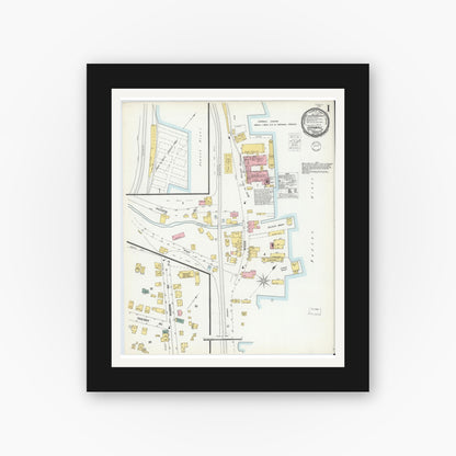 Old map wall art mockup — black gallery frame with white mat — Sanborn Fire Insurance Map from Cornwall, Orange County, New York (1900) - Complete Map Set