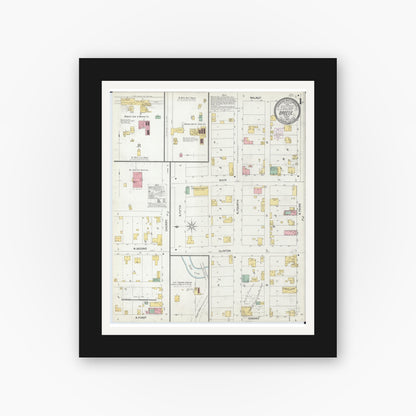 Old map wall art mockup — black gallery frame with white mat — Sanborn Fire Insurance Map from Breese, Clinton County, Illinois (1902) - Complete Map Set