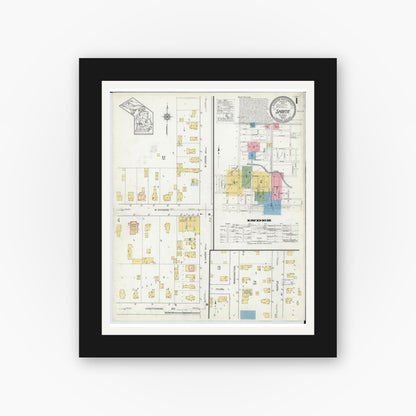 Old map wall art mockup — black gallery frame with white mat — Sanborn Fire Insurance Map from Sparta, Kent County, Michigan (1918) - Complete Map Set