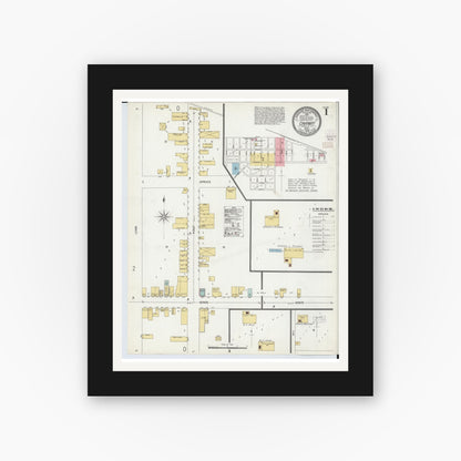 Old map wall art mockup — black gallery frame with white mat — Sanborn Fire Insurance Map from Onaway, Presque Isle County, Michigan (1903) - Complete Map Set