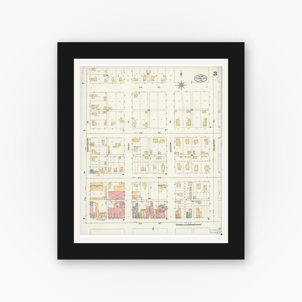 Fowler Indiana Map Sanborn Fire Insurance Map from Fowler, Benton County, Indiana (1905 ...