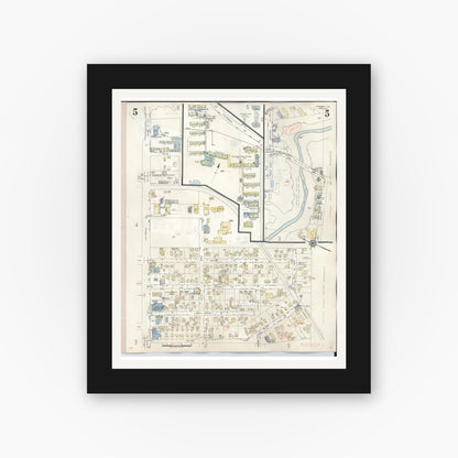Old map wall art mockup — black gallery frame with white mat — Sanborn Fire Insurance Map from Wahiawa, Honolulu County, Hawaii (1957), Sheet #0005