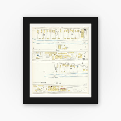 Old map wall art mockup — black gallery frame with white mat — Sanborn Fire Insurance Map from Ashland, Schuylkill County, Pennsylvania (1921), Sheet #0011