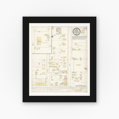 Old map wall art mockup — black gallery frame with white mat — Sanborn Fire Insurance Map from Centerville, Alameda County, California (1913), Sheet #0001