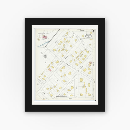 Old map wall art mockup — black gallery frame with white mat — Sanborn Fire Insurance Map from Chippewa Falls, Chippewa County, Wisconsin (1903), Sheet #0007