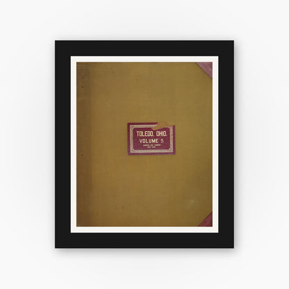 Old map wall art mockup — black gallery frame with white mat — Sanborn Fire Insurance Map from Toledo, Lucas County, Ohio (1950), Sheet #0001
