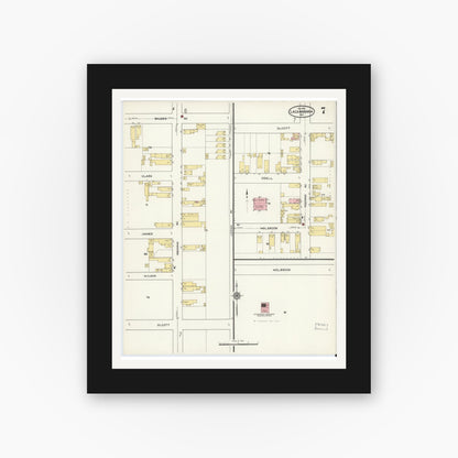 Old map wall art mockup — black gallery frame with white mat — Sanborn Fire Insurance Map from Lackawanna, Erie County, New York (1915), Sheet #0007