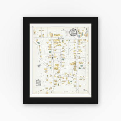 Old map wall art mockup — black gallery frame with white mat — Sanborn Fire Insurance Map from Saint Nazianz, Manitowoc County, Wisconsin (1900) - Complete Map Set