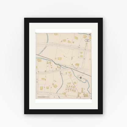 Old map wall art mockup — black gallery frame with white mat — Sanborn Fire Insurance Map from Hilo, Hawaii County, Hawaii (1921), Sheet #0004
