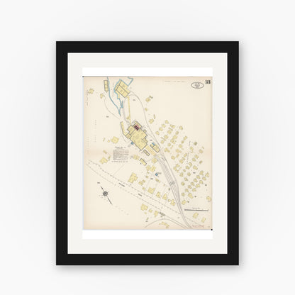 Old map wall art mockup — black gallery frame with white mat — Sanborn Fire Insurance Map from Hilo, Hawaii County, Hawaii (1914), Sheet #0018