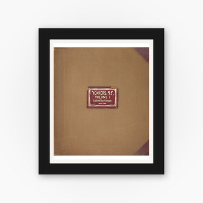 Old map wall art mockup — black gallery frame with white mat — Sanborn Fire Insurance Map from Yonkers, Westchester County, New York (1951), Sheet #0001