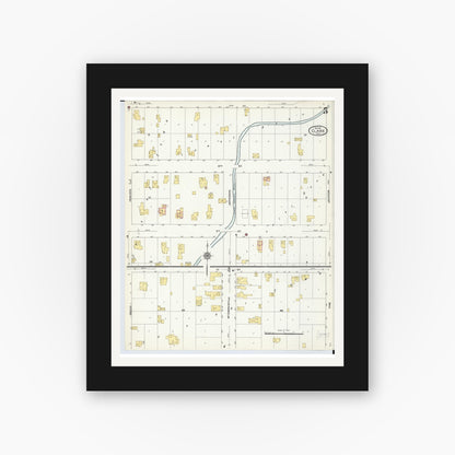 Old map wall art mockup — black gallery frame with white mat — Sanborn Fire Insurance Map from Clare, Clare County, Michigan (1910), Sheet #0005