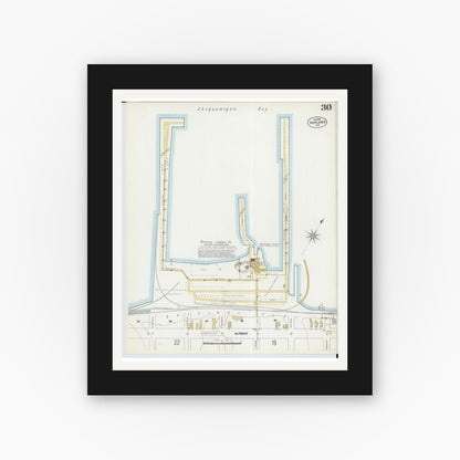 Old map wall art mockup — black gallery frame with white mat — Sanborn Fire Insurance Map from Ashland, Ashland County, Wisconsin (1901), Sheet #0030