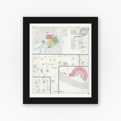 Old map wall art mockup — black gallery frame with white mat — Sanborn Fire Insurance Map from Saint James, Watonwan County, Minnesota (1899) - Complete Map Set
